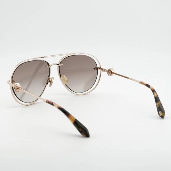Roberto Cavalli SRC032M Rose Gold Aviator Sunglasses 300G Brown Gradient NEW